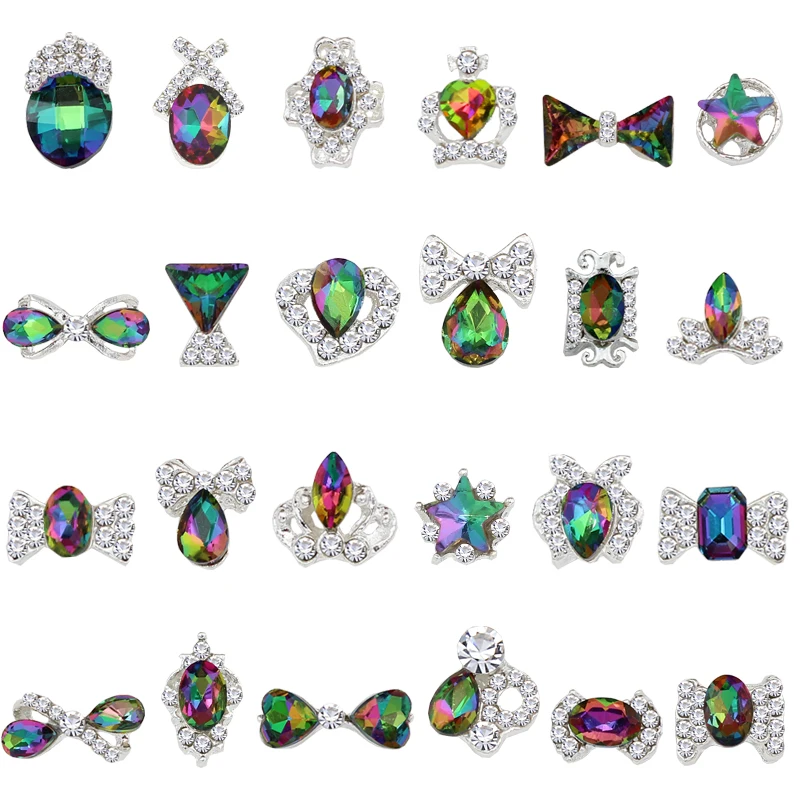 100 PCs Fahion Design Crystal Strass Glass Nail Art Stones 3d Nail Charms Rhinestones For Nail Jewelry Accessories JC149