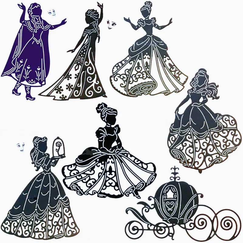 Тыквенная карета металлические режущие штампы принцесса трафарет в форме девушки для бумажные карточки для скрапбукинга ремесла резак для краски декоративные