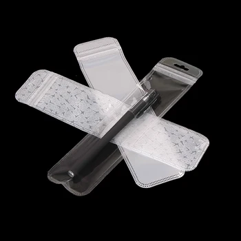 

50Pcs Clear Zip Pen Bag With Hang Hole Plastic Reclosable Poly Pouches Gift Pen Packaging Bags Jewelry Necklace Bag