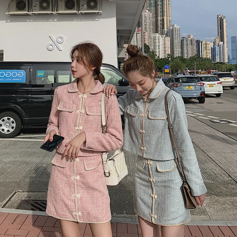 

2020 Spring And Autumn New Style Tweed Cropped Jacket Women's Korean-style Loose Casual Thin Tops Graceful Suit Set