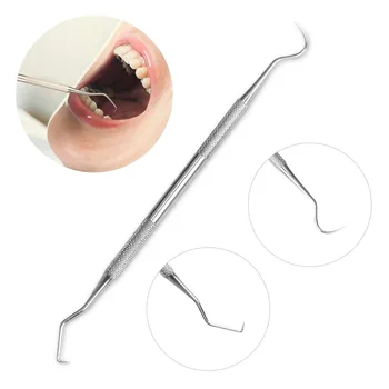 

Double Ends Dentist Teeth Clean Pick Stainless Steel Dental Tool Product Hygiene Explorer Probe Hook For Cleaning Tooth Care Too