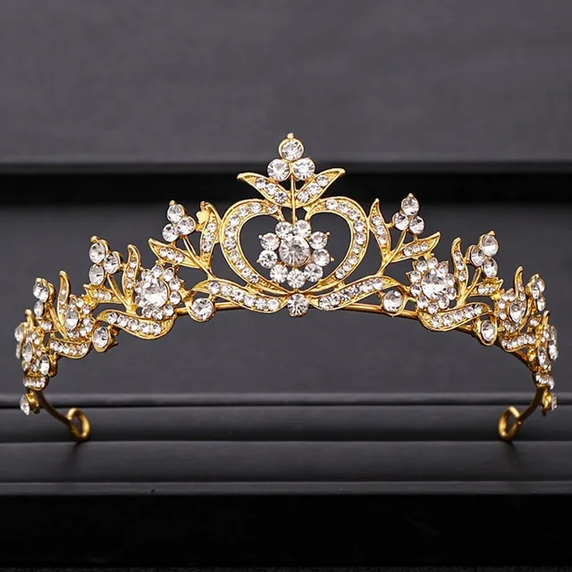 Wedding Crown Hair Jewelry Bridal  Hair Accessories Women Baroque Crown Rhinestones Crystal Tiaras Bride QueenParty Crowns Gift Gold