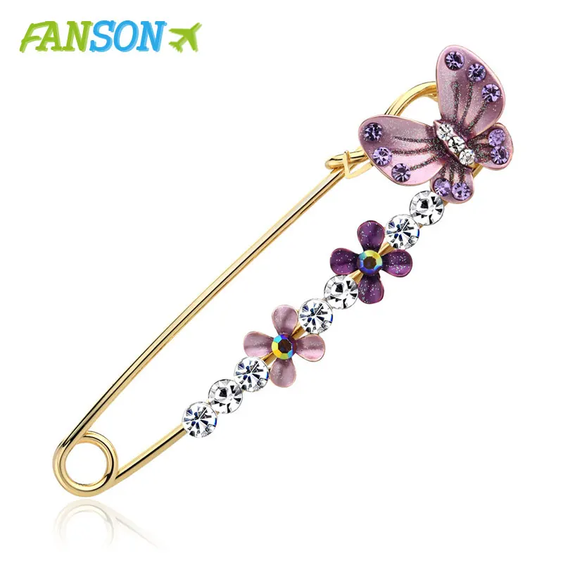 FANSON модная классическая картина маслом бабочка тюльпановая Брошь булавка