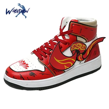 

2020 HOT short wind sneakers China Style pattern casual sport shoes off red shoes Sneakers For Women&Men Slip-On Sports Shoes