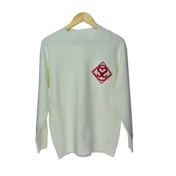 

18 Round Neck Jacquard Pattern White Knitting Sweater S2928h 81135