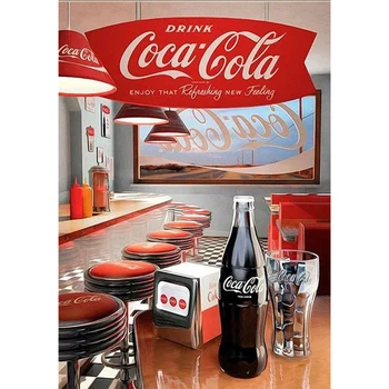 

Coke restaurant room decor Embroidery Pattern diamond 5D DIY paintings 3D Cross stitch kits mosaic wall stickers