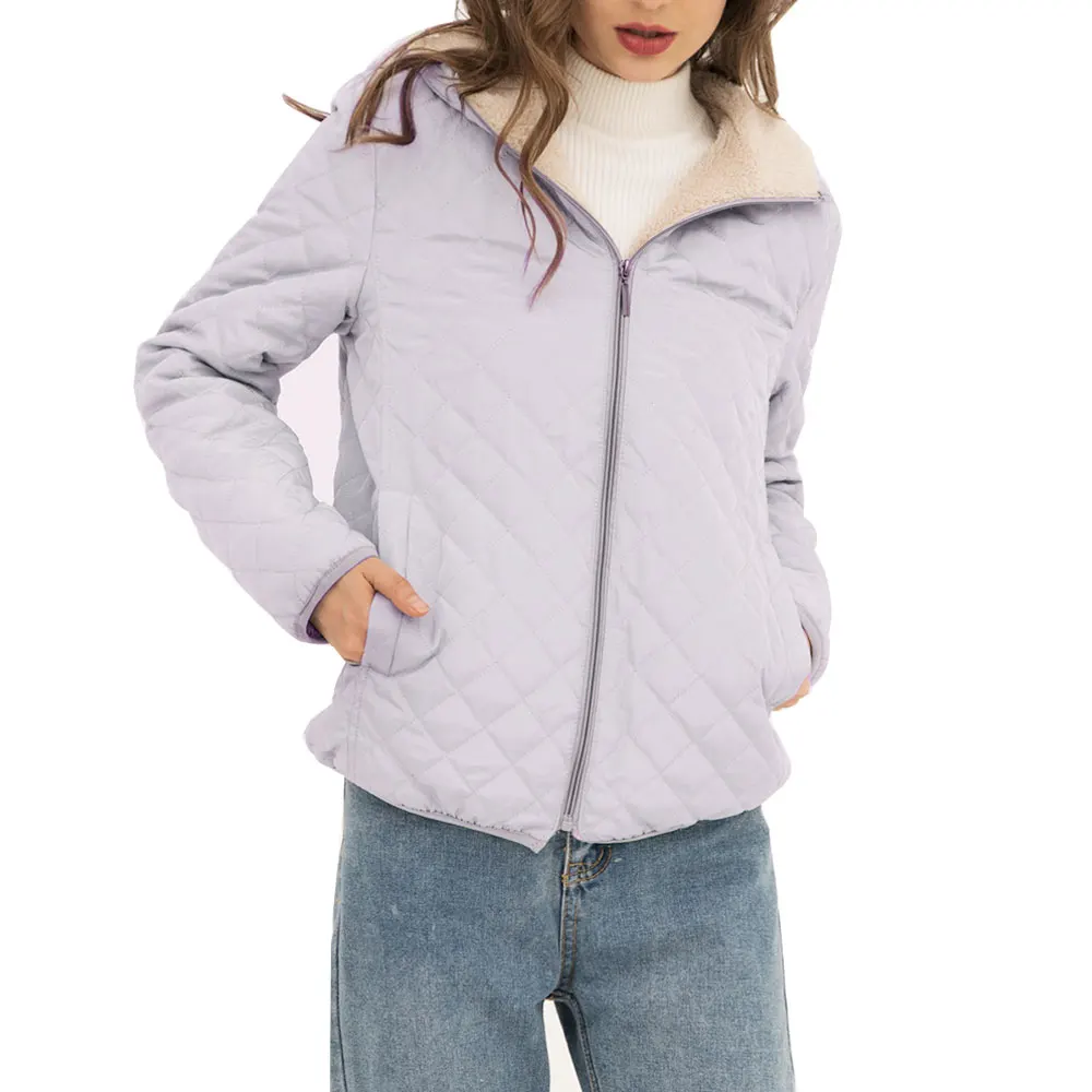 light gray CALOFE осенние парки Базовые Куртки женские зимние теплые бархатные флисовые пальто с капюшоном Повседневная хлопковая тонкая куртка женская уличная 3XL - Цвет: light gray