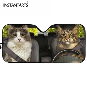 

INSTANTARTS Windshield Sunshade kitty Siamese Cat Bengal Funny Design Car Fr Window Protector Youth&Energtic Auto Sun Visor