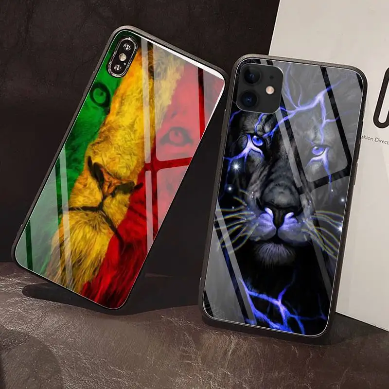 Domineering cool lion Phone Case Tempered Glass For iPhone 12 Pro Max Mini 11 XR XS MAX 8 X 7 6S 6 Plus SE 2020 case | Мобильные
