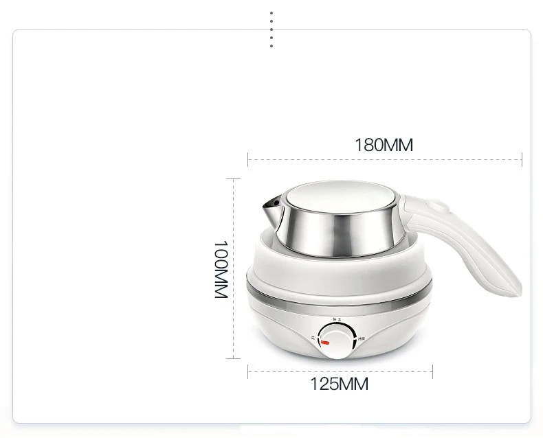 

110-220V Electric water kettle mini portable travel kettle 0.6L capacity foldable electric kettle outdoors office use