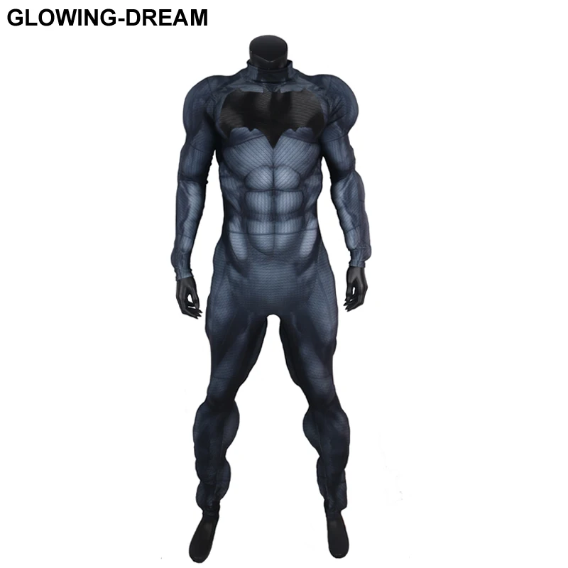 

Glowing-Dream High Quality Relief Bat Logo Fullbody Relief Muscle Padding Batman Costume Newest Batman Zentai Suit For Halloween