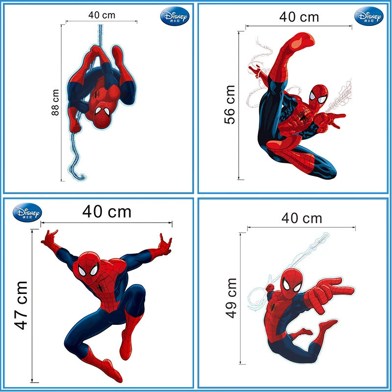 45*50cm hot 3d hole famous cartoon movie spiderman wall stickers for kids rooms boys gifts through wall decals home decor mural