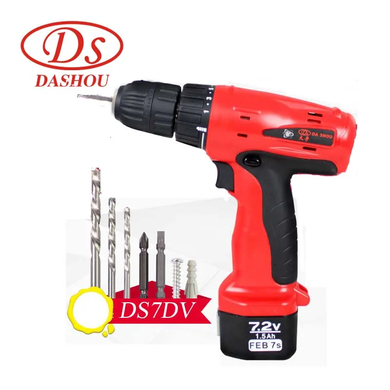 

DS DIY Power Tools 7.2V Lithium Battery/Rechargeable Handheld Drill /Cordless Electric Screwdriver/ Home Mini Drill DS7DV