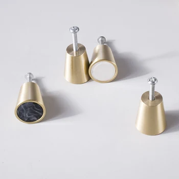 

Simanfei 4Pcs Cabinet Handle Nordic Style Shell Marble Pattern Simple Original Design Brass Handle Cabinet Closet Drawer Handle