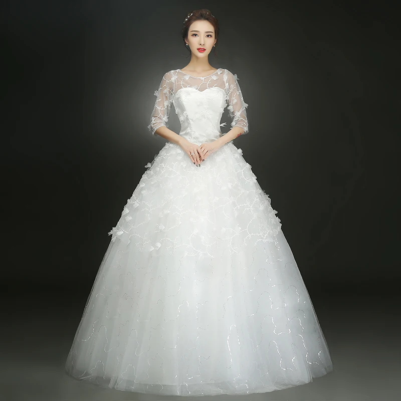 Красное Белое свадебное платье es невесты Плюс Размер цветочное свадебное платье с рукавом до локтя свадебные бальные платья кружевные платья