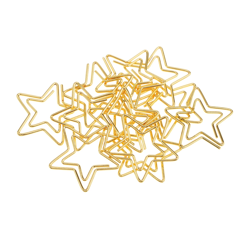 Decorative Gold-Colored 26 mm Paper Clips for Home& Office for Different Projects in Reusable Organizing Container, 12 pieces