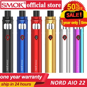 

New Original Nord AIO 22 Kit 2000mah Battery 3.5ML Tank with Nord Mesh 0.6ohm and Regular 1.4ohm coil Electronic Cigarette Vape