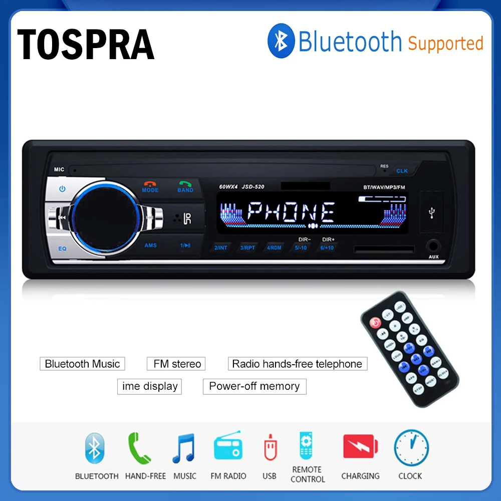 Новый Автомобильный мультимедийный плеер Bluetooth Авторадио MP3 музыкальный