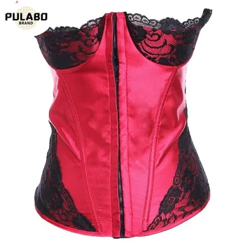 

2020 NEW Black Lace Edge Red Wedding Underbust Sexy Waist Workout Cincher Body Shaper Shapewear Corset S-XXL For Women