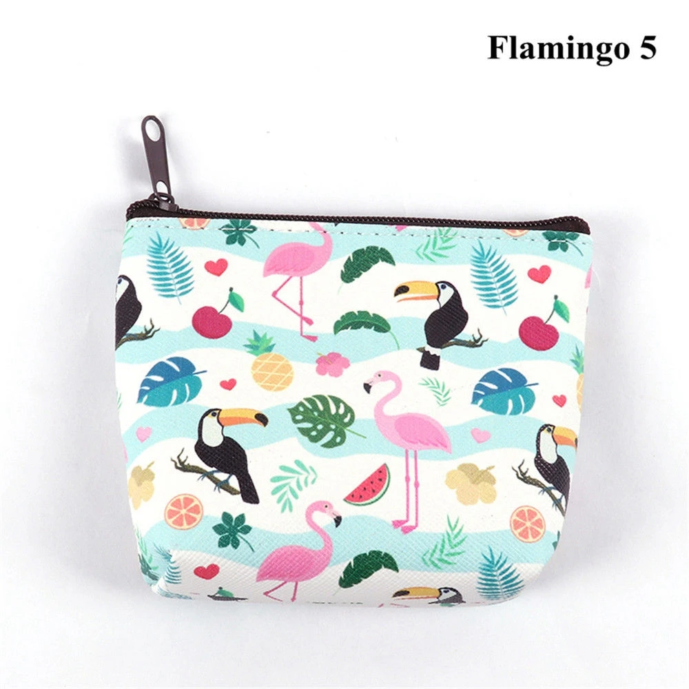 Flamingo 5 "Фламинго" Единорог портмоне девушка клатч с застежкой-молнией и монета для ключей на сумку, наушник для мобильного телефона чехол-бумажник мода мини-сумка с застежкой-подарки для детей - Цвет: Flamingo 5