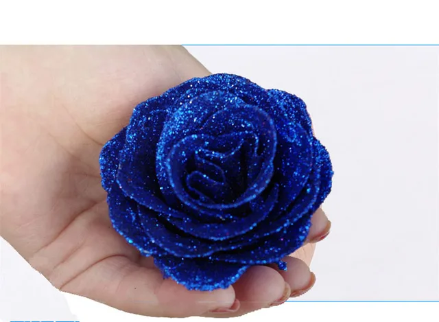 Blue Glitter Roses