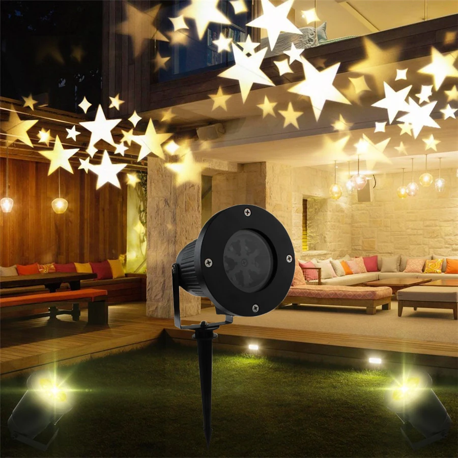 Thrisdar водонепроницаемый Звездный лазерный проектор, светильник для наружного декора, ландшафтный Точечный светильник для улицы, праздника, рождественской вечеринки, Лампа для проектора