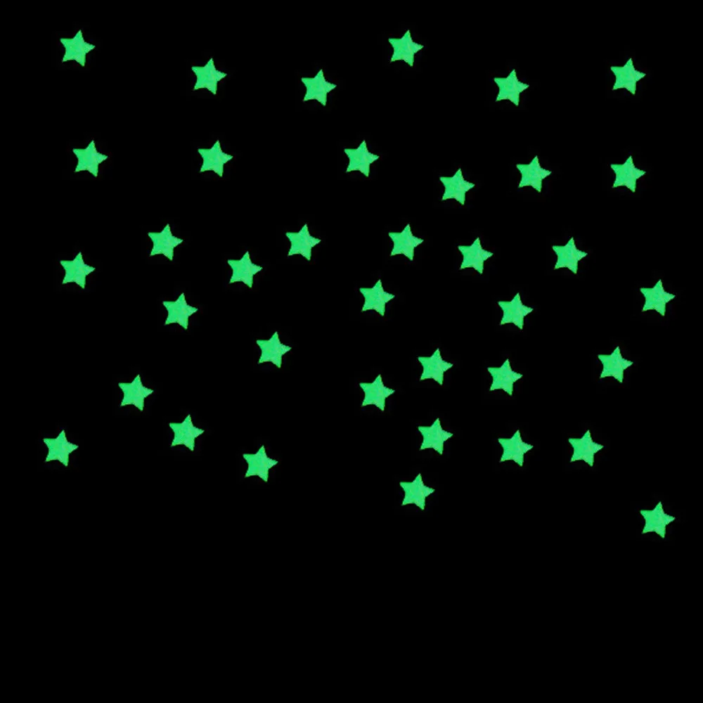 100PC 3D звезды светится в темноте светящиеся на стену наклейки для детской комнаты гостиной спальни настенные наклейки постер для домашнего декора