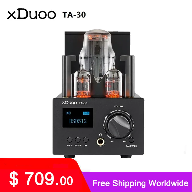 

XDUOO TA-30 ES9038Q2M HD Bluetooth High Performance DSD512 DAC Tube Headphone Amplifier