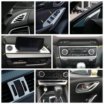 

Matte Interior Refit Kit Air AC / Lift Button / Navigation GPS / Pillar A / CD Panel / Door Bowl Cover Fit For Mazda 6 2016 2017