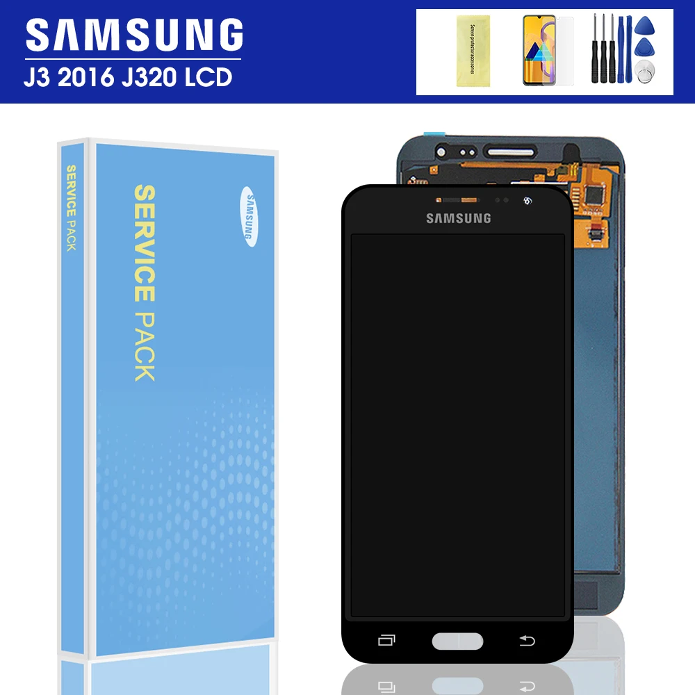 J320f ЖК дисплей для Samsung Galaxy J3 2016 J320 J320F J320H сенсорный экран дигитайзер сборка с