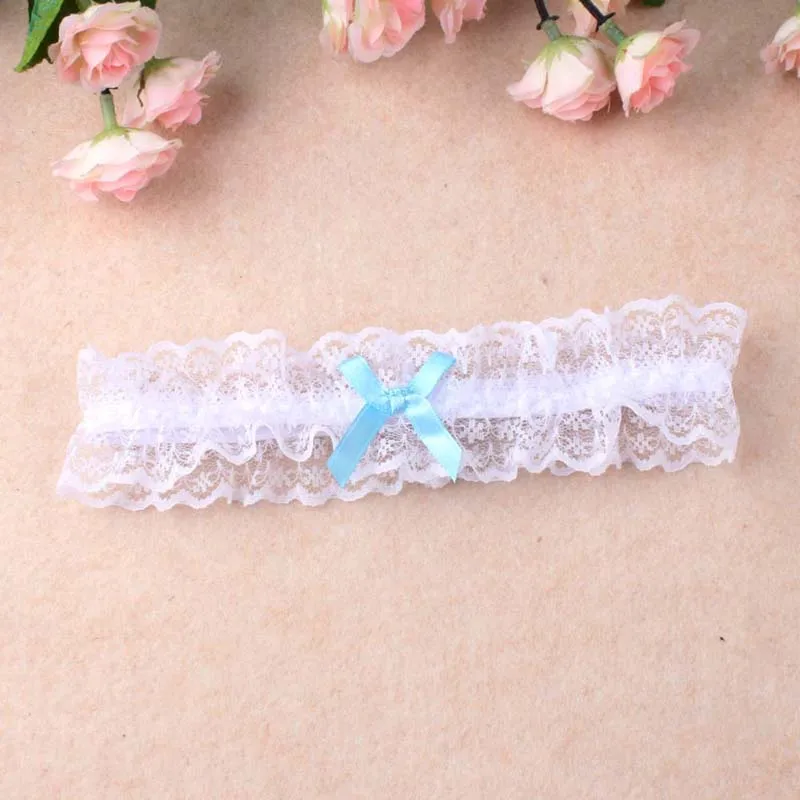 

Wholesale Women Girl Princess Cosplay Wedding Party Bridal Lace Floral Blue Leg Ring Loop Stocking Garter Belt