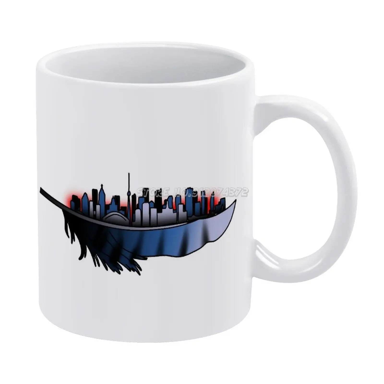 Toronto Blue Jay Feather Skyline Coffee Mugs Ceramic Tea Cup Milk Mug Warmer Personalized