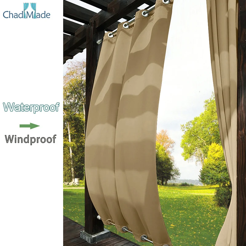 Cortina impermeable para exteriores, Gazebos para exteriores, cortina de Patio, resistente al viento, sólida, personalizada, Rosa| -