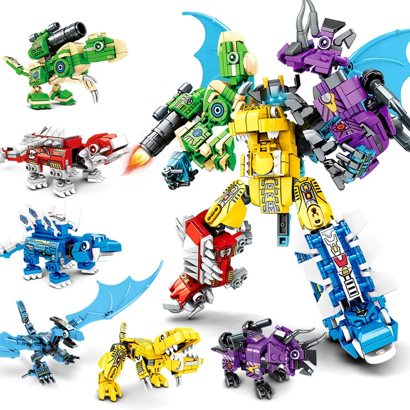 

Sembo Block Kids Toys 6 in 1 Transformers Building Blocks Iron Dragon Knight Bricks Model DIY Toys As Gifts For Kids