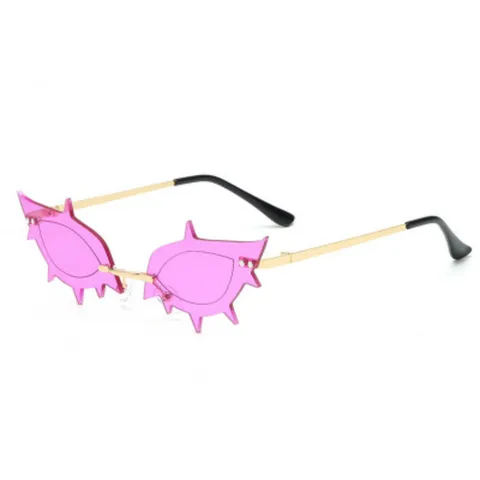 Cat Eye Sunglasses Fashion Luxury Brand Designer 2020 Women Rimless Red Pink Small Sun Glasses UV400 Shades Eyewear