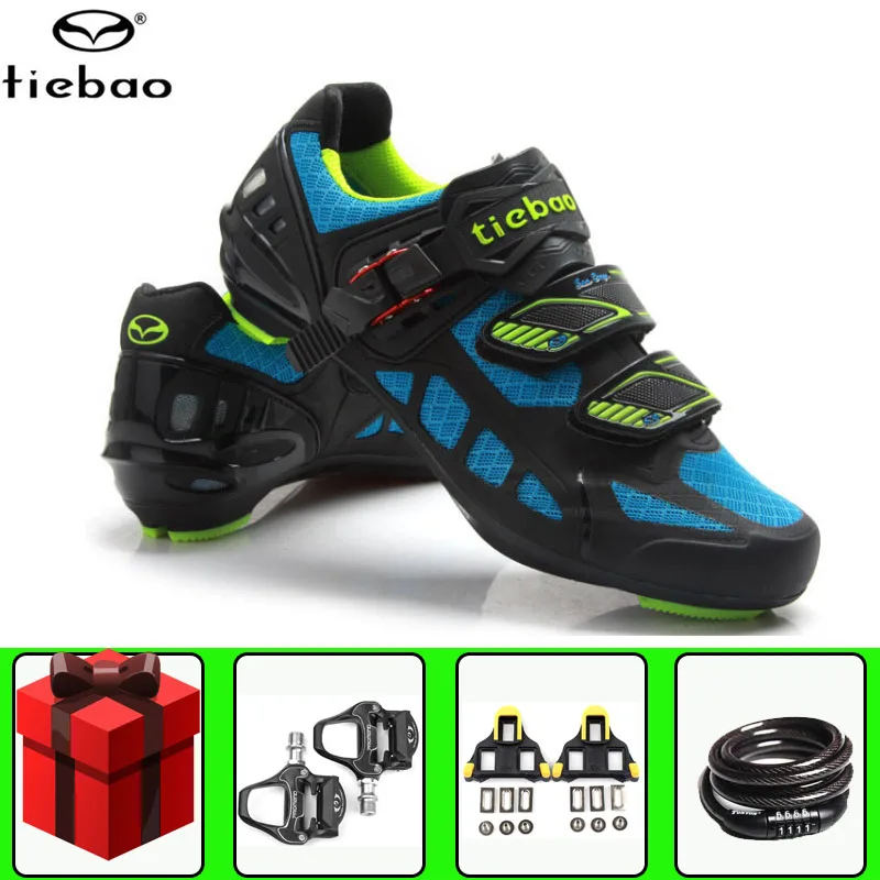 

Tiebao Road Cycling Shoes sapatilha ciclismo men sneakers Pro Team Rubber Anti-slip Breathable Unlocked Sport Bicycle Shoes