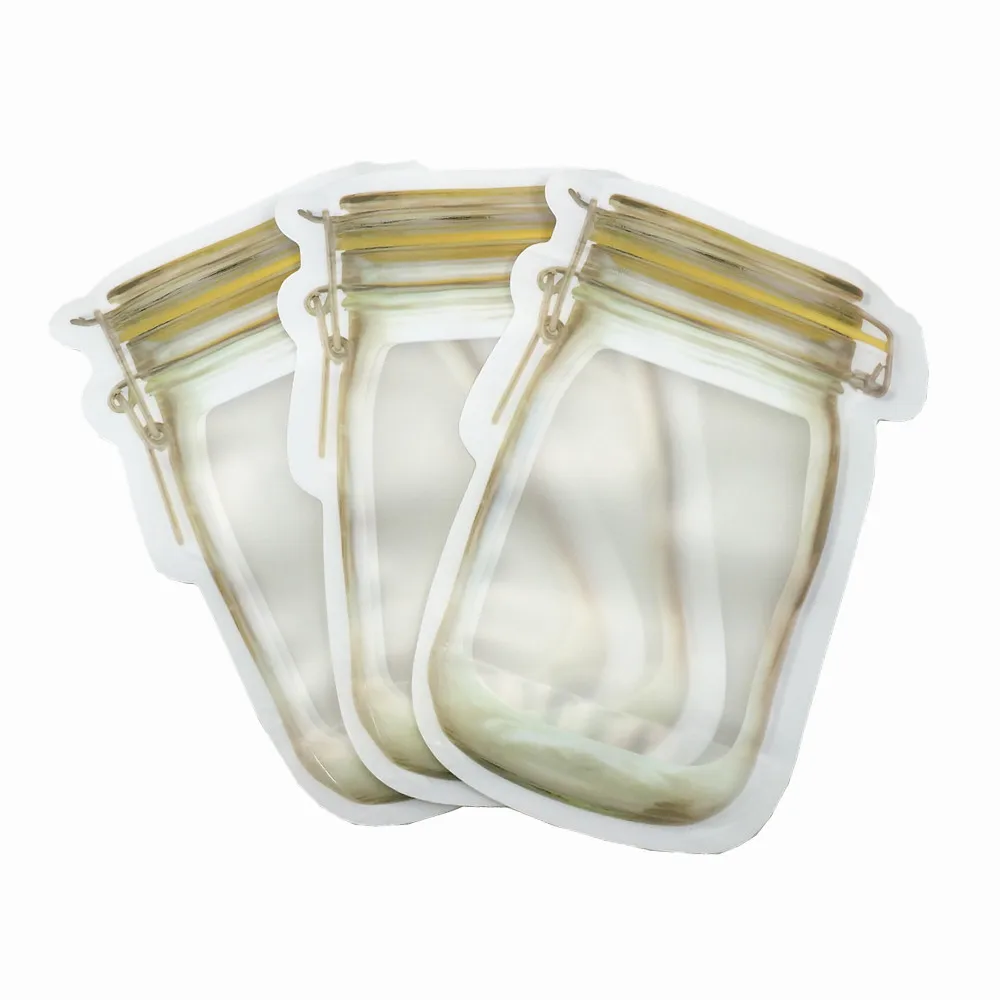 黄色自立磨砂梅森瓶袋 A