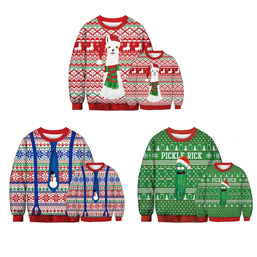 

Newest Christmas Tee Tops Family Matching Clothes Snowflake Cartoon Print Sweatshirt for Boys Girls Sweater Mommy and Me Clothes