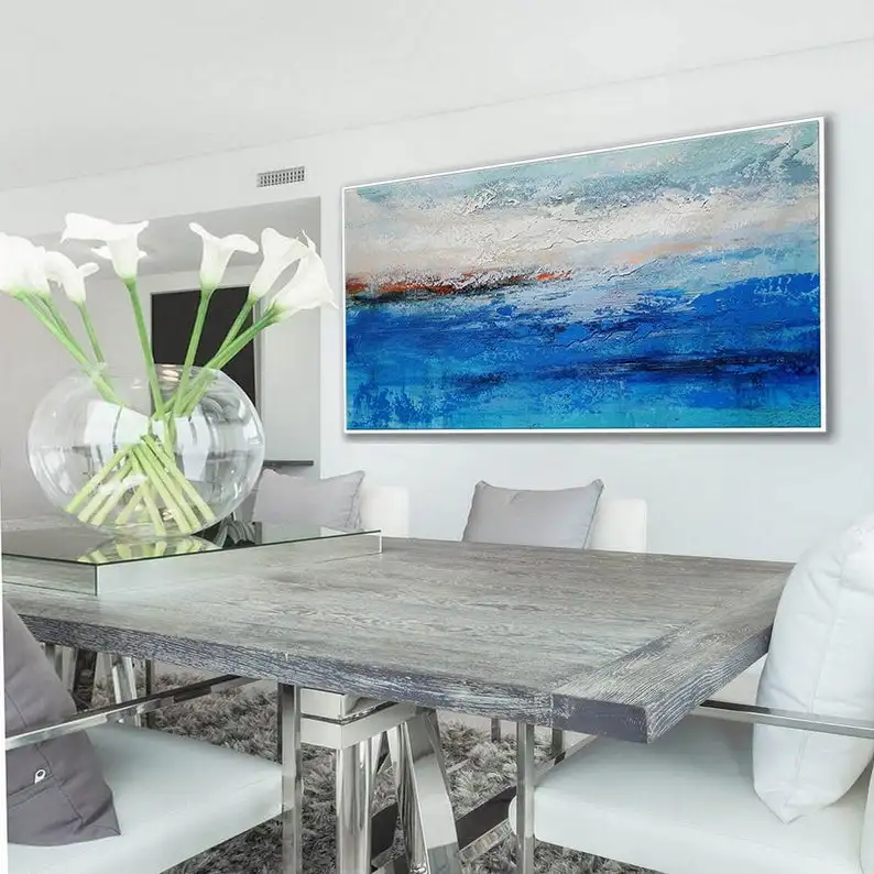 

Экстра большая текстурированная Современная Настенная художественная объемная текстура современное художественное оформление горизонтальная абстрактная акриловая панорамная Картина на холсте