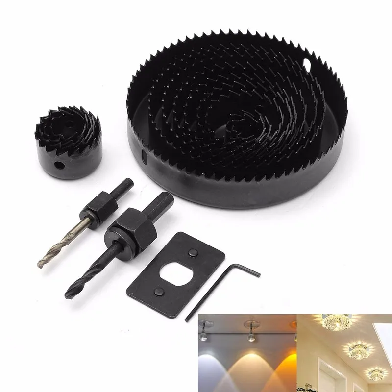 13pcs Hard Alloy Hole Opener Hole Saw Cutting Set Woodworking Core Drill Bit 19-127mm Metal Drilling Cutter