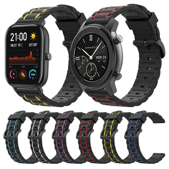 

Silicone Strap For Amazfit GTR 47mm 42mm Stratos 2 3 Band Watchband for Amazfit GTS/Bip lite/Bip S/COLMI P8 Wristband Bracelet