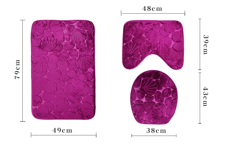 TONGDI ванная комната ковер Туалет набор декоративный узор коралловый бархат мягкий душ эластичный Абсорбент нескользящие коврики украшение для