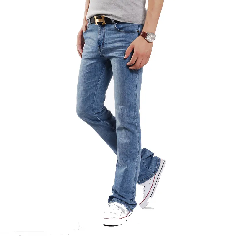 

Jeans Men New Men's Denim Micro Flare Pants Korean Low Rise Elastic Casual Small Flare Jeans Biker jeans