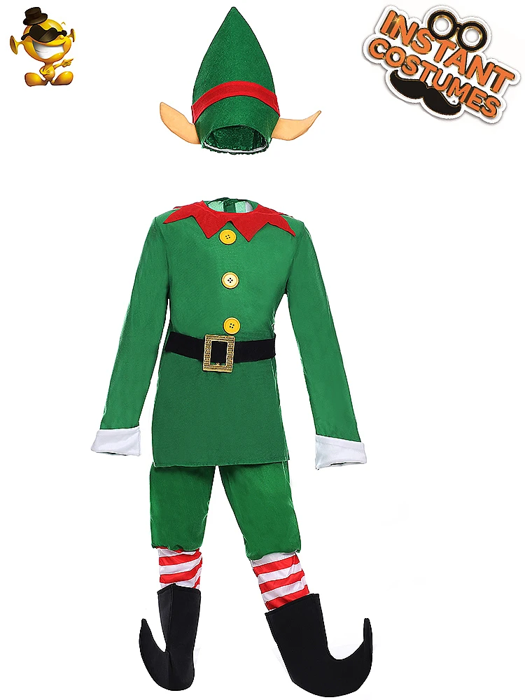 Green Elf Santa Claus Outfit for Boys - Children's Elf Costume for Role Play and Cosplay, Perfect for Christmas Party, Performance, and Carnival image 4