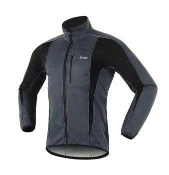 

ARSUXEO Men Winter Warm Up Thermal Fleece Cycling Jacket Clothing Windproof Waterproof Soft shell Coat MTB Bike Jersey 15-K