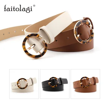 

Ring Leopard Buckle Leather Strap Belt for Women Black Brown Girl Ladies Jeans Pant Waist Belt Female Wasitband pasek damski