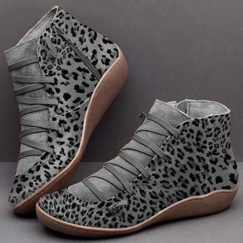 leopard print womens boots