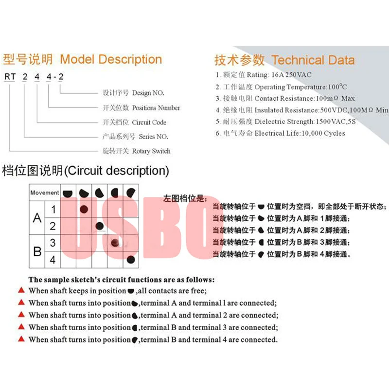 16A 3Pin 5Pin AC Electric Heater Gear Knob Switch 4Gear Rotary Selector Thermostat Switch 3Gear Temperature Control Switch 250V