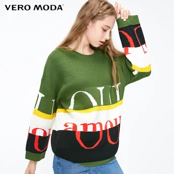 

Vero Moda Letters Printed Drop-shoulder Sleeves Sweater| 319113518