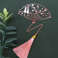 Теплый кот Веер Складной Металлический Закладка Китайский ветер Классический поток Су дворец художественный и художественный Подарочная коробка закладки
